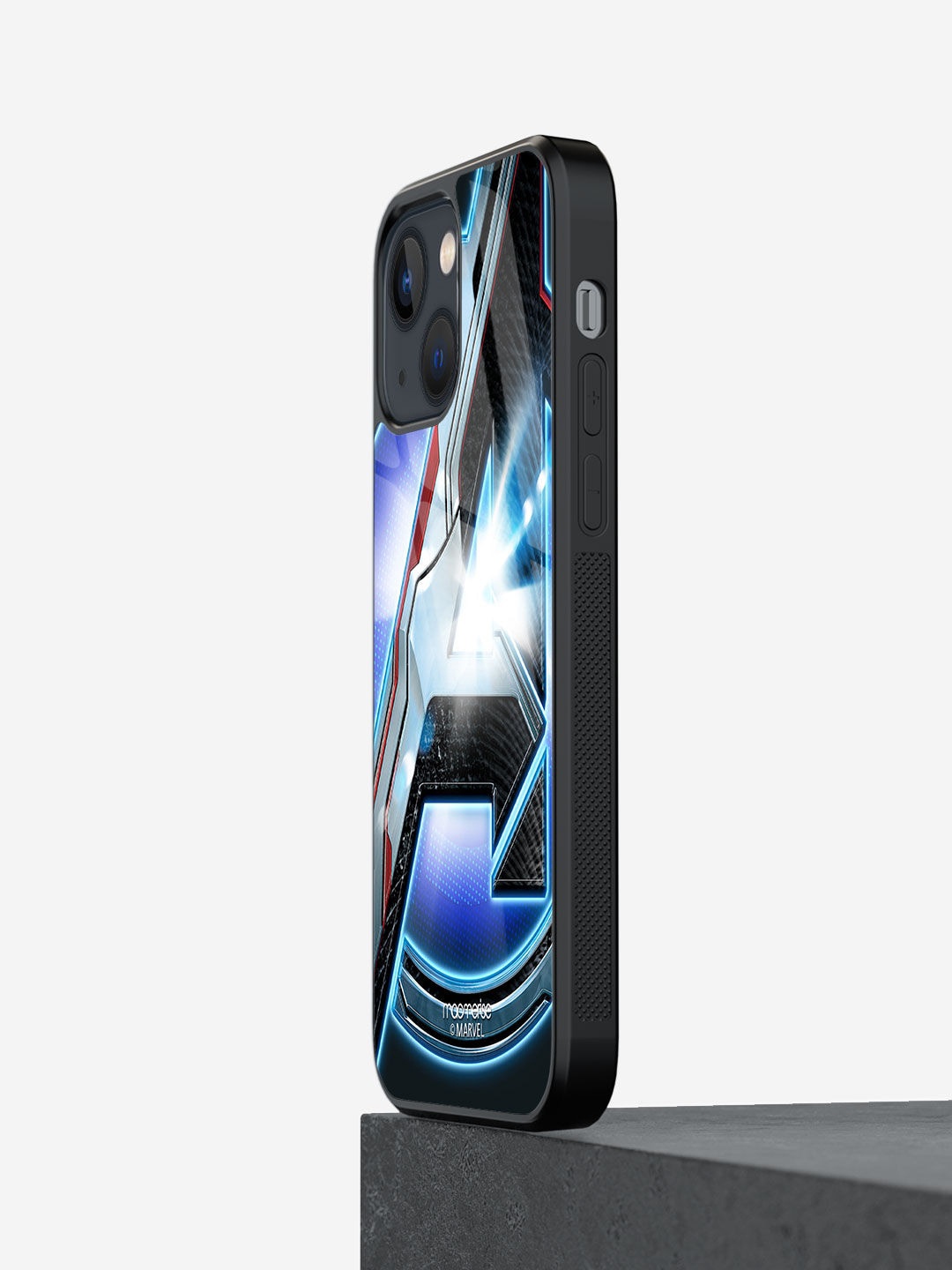 

macmerise Grey & Blue Printed Endgame Logo iPhone 13 Back Case