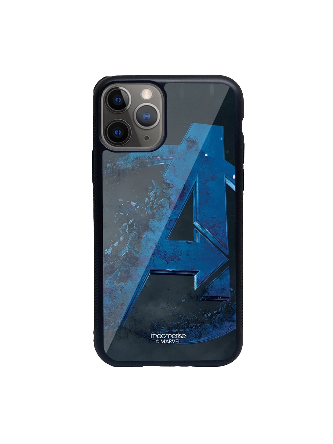 

macmerise Blue Printed iPhone 11 Pro Max Glass Phone Case