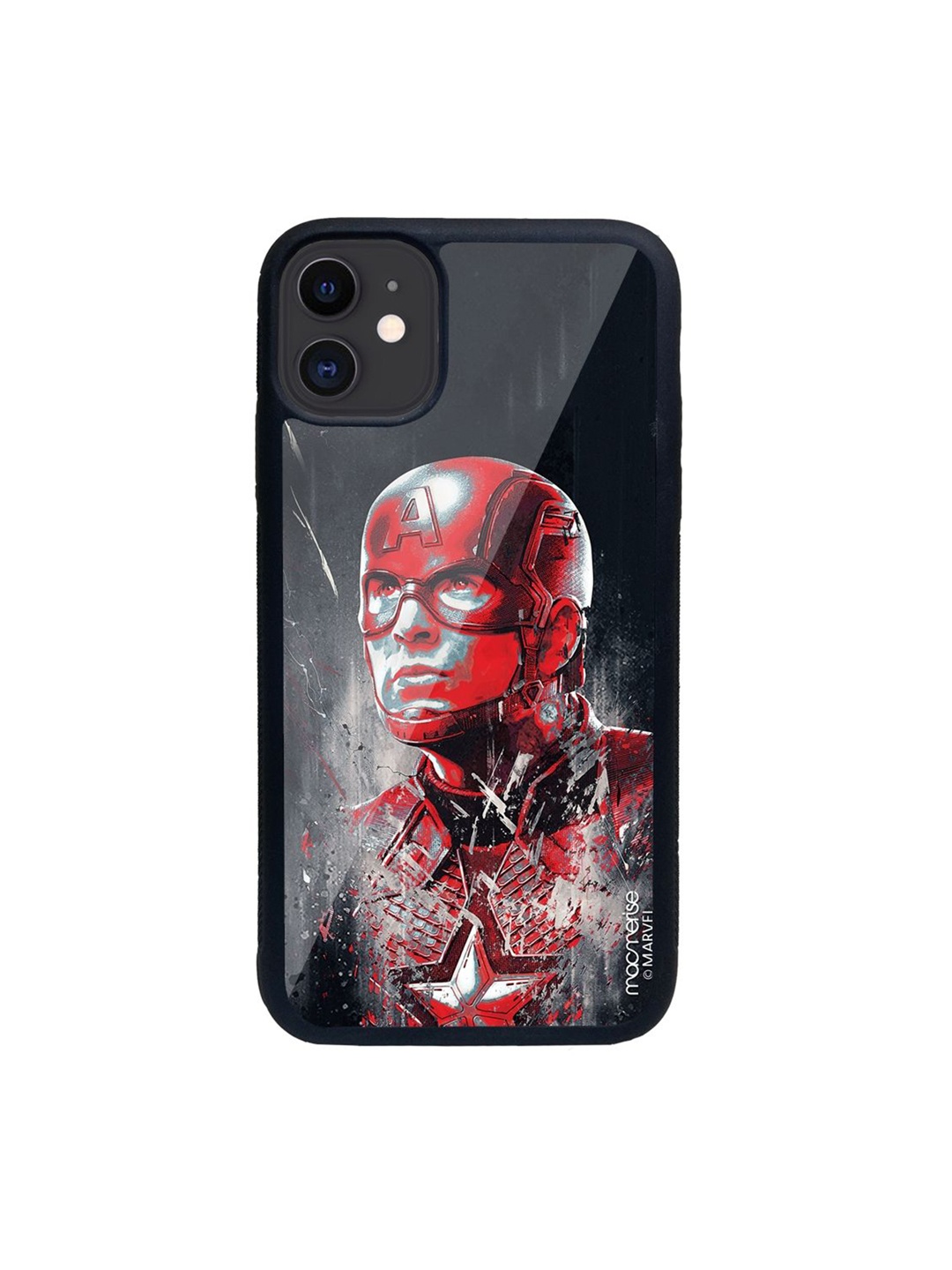 

macmerise Red & Grey Charcoal Art Captain America Printed iPhone 11 Mobile Phone Case