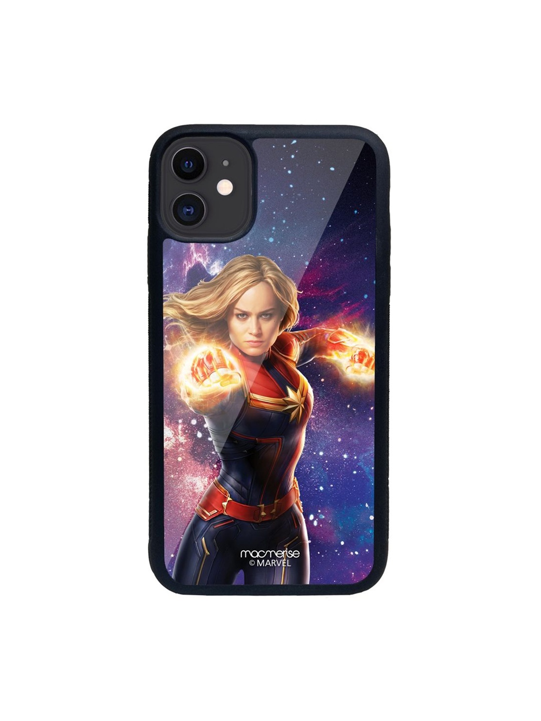 

macmerise Blue & Red Fierce Captain Marvel iPhone 11 Mobile Phone Case