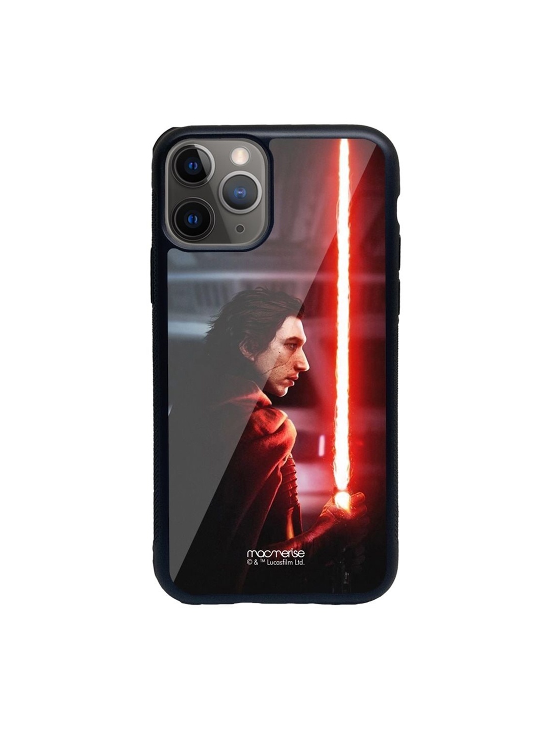 

macmerise Black & Red Printed Light Saber Glass iPhone 11 Pro Back Case