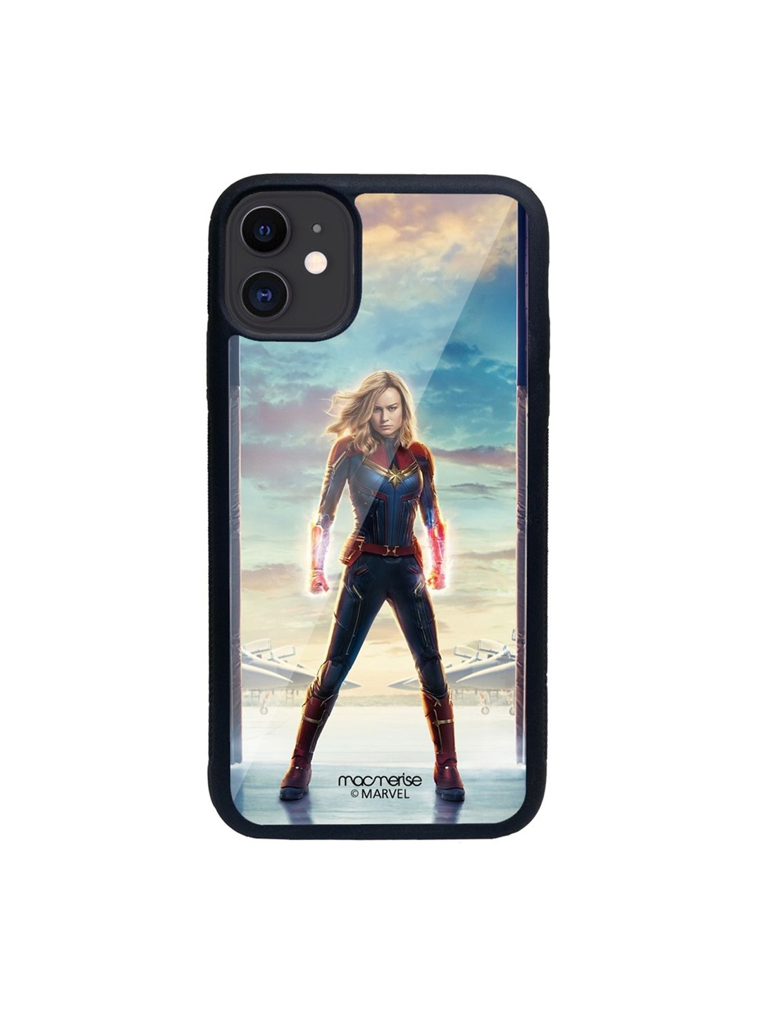 

macmerise Blue & Red Captain Marvel Poster iPhone 11 Back Case