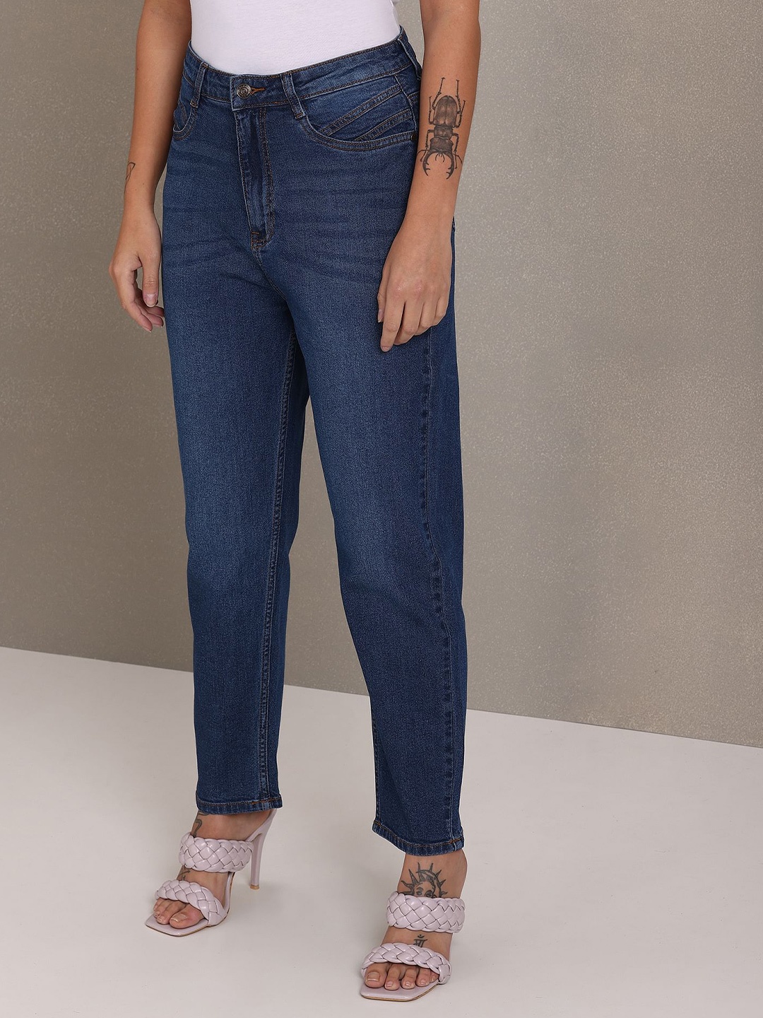 

U S Polo Assn Women Blue High-Rise Light Fade Stretchable Jeans