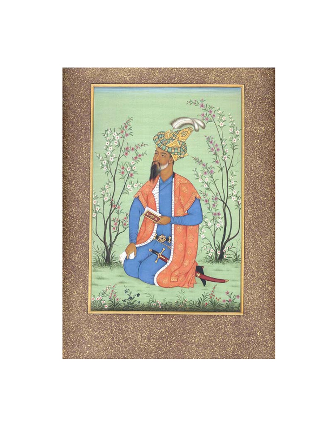 

Exotic India Babur - Founder of the Mughal Dynasty Painting, Green
