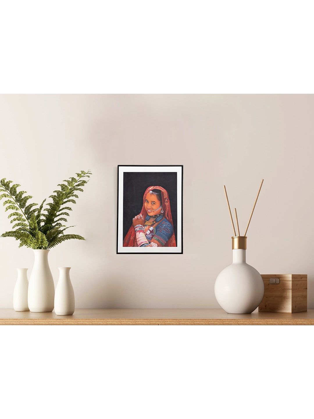 

Exotic India Red Gypsies of India Series Painting Wall Art
