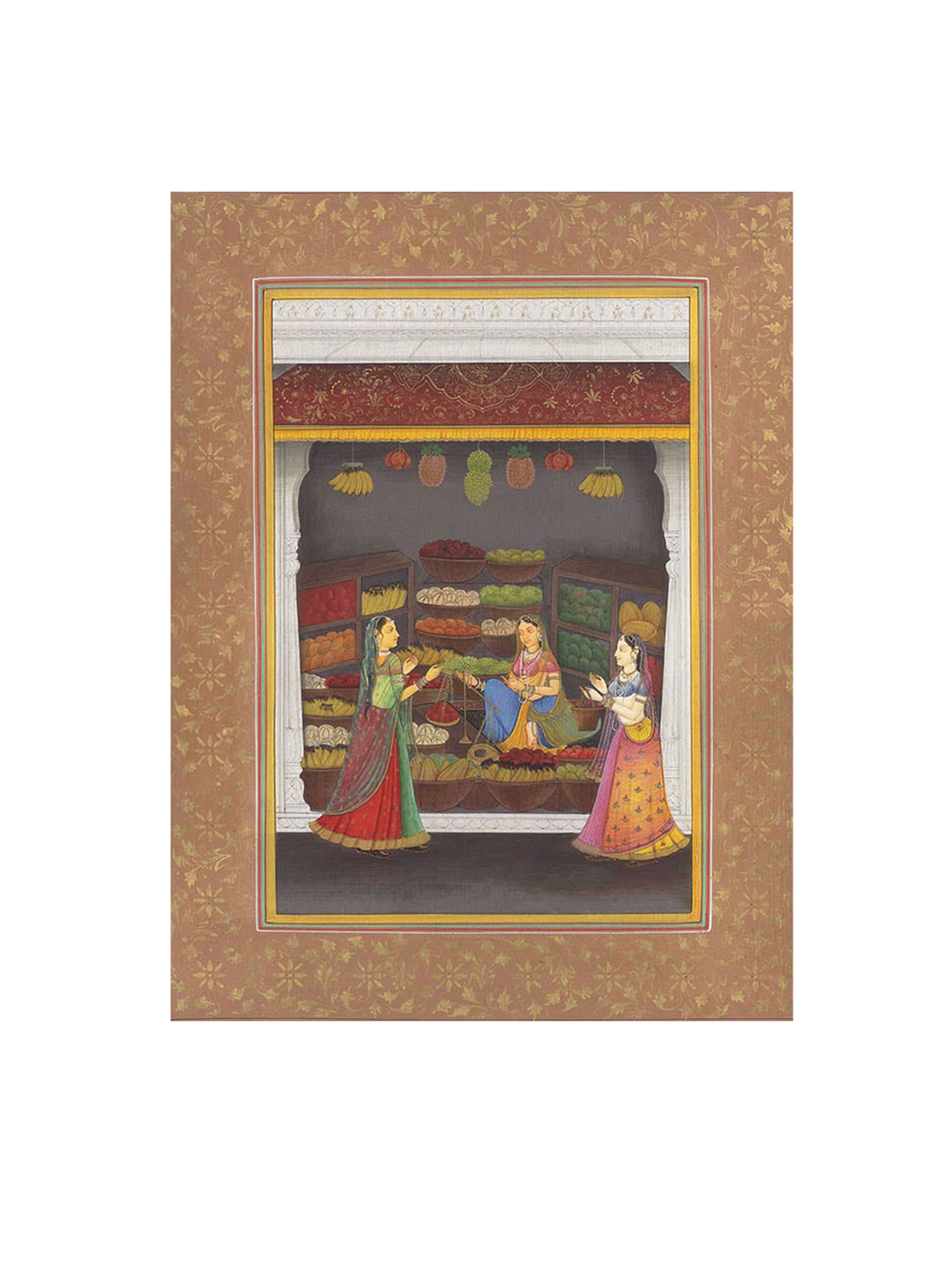 

Exotic India Fruits Sellers Shop Painting, Beige