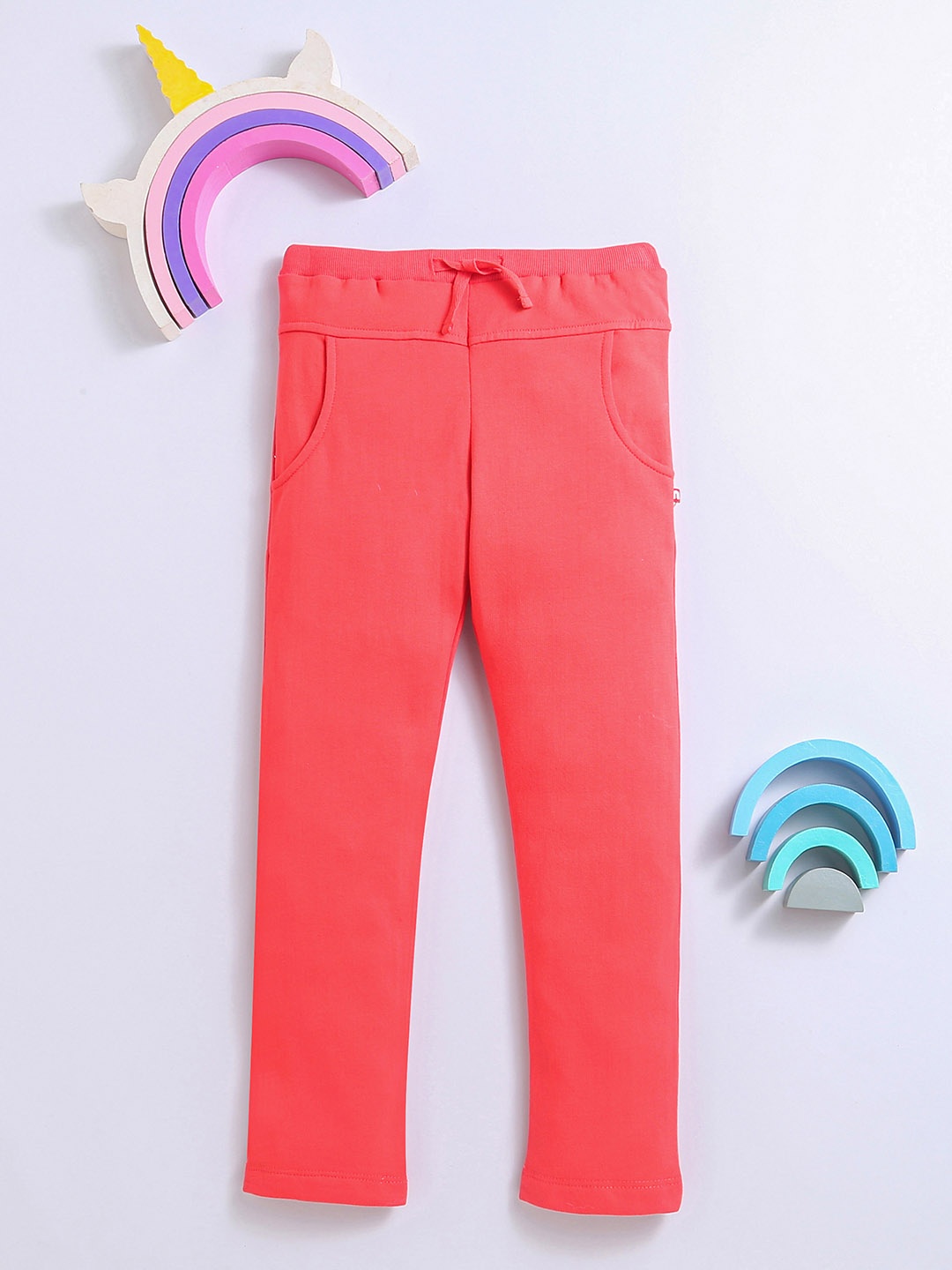 

Nino Bambino Boys Red Solid Regular Fit Cotton Track Pants