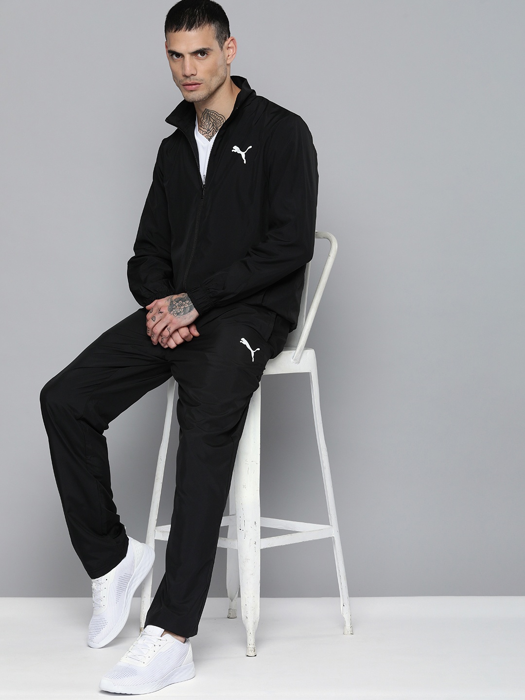 

Puma Men Solid Basic Woven Track Suit, Black