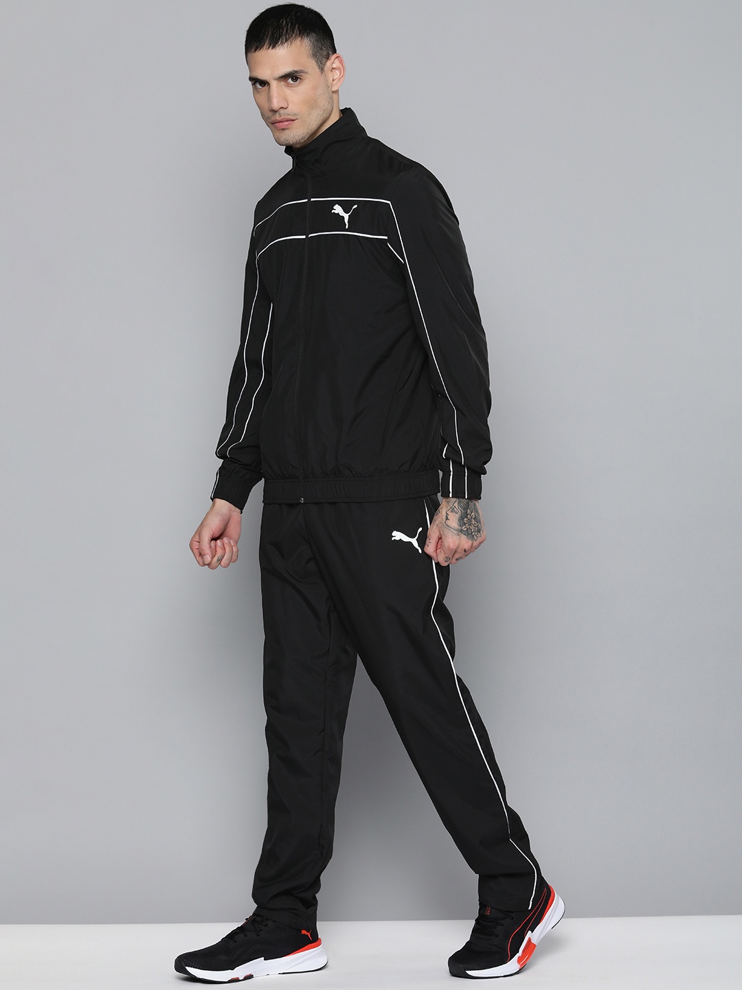 

Puma Men Classic 1 Striped Track Suit, Black