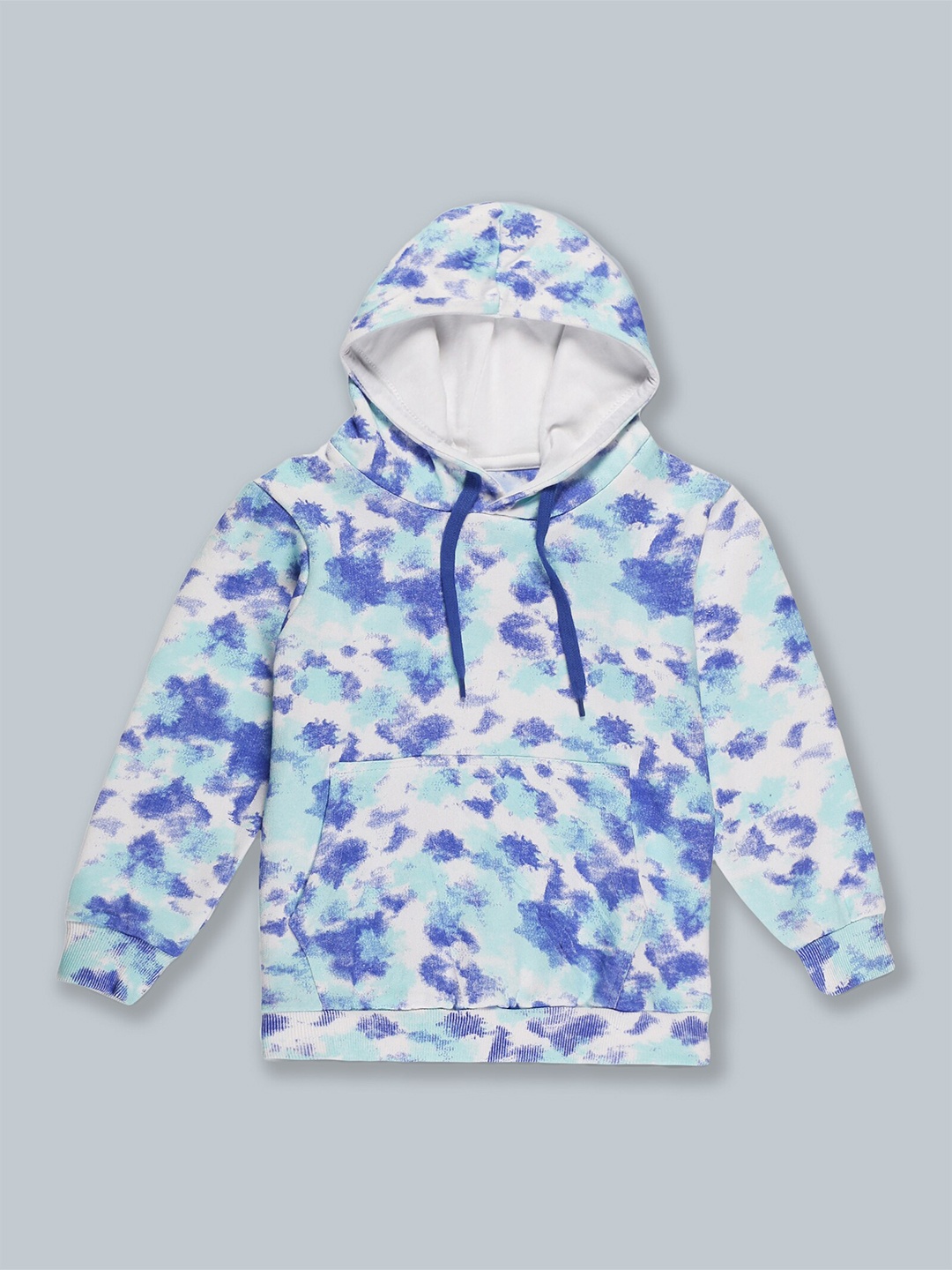 

KiddoPanti Kids Blue Printed Hooded Sweatshirt