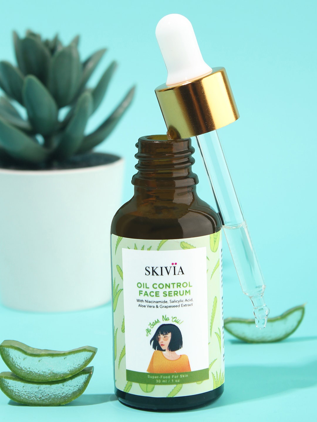 

SKIVIA Oil Control Face Serum with Niacinamide & Grapeseed Extract - 30 ml, Green