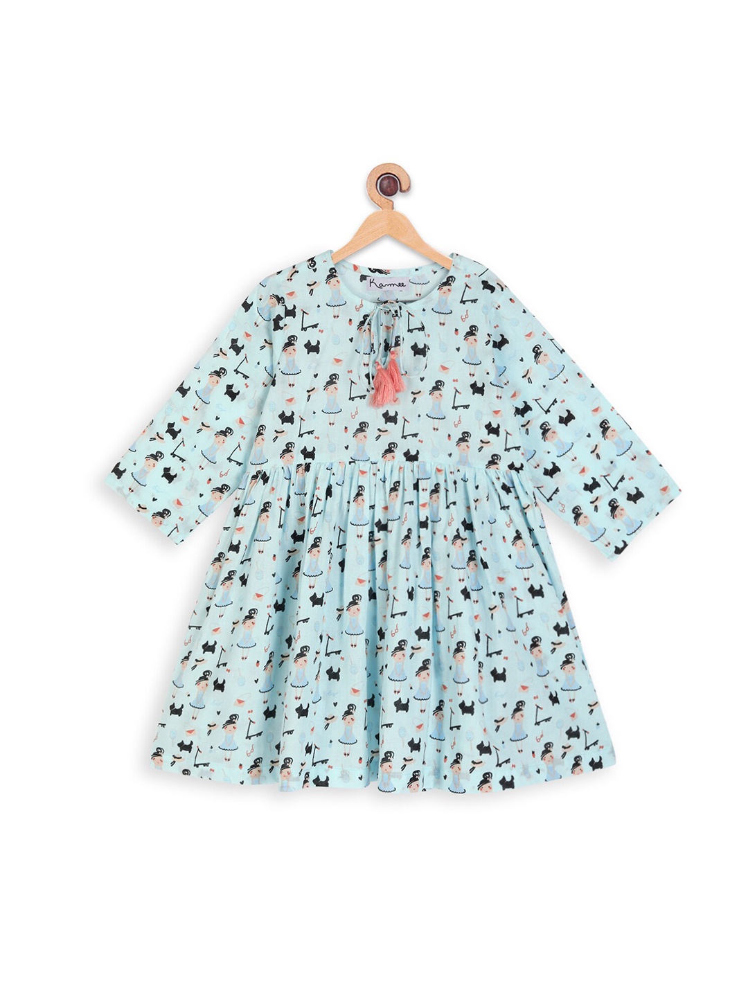 

Ka-mee Blue Floral A-Line Dress