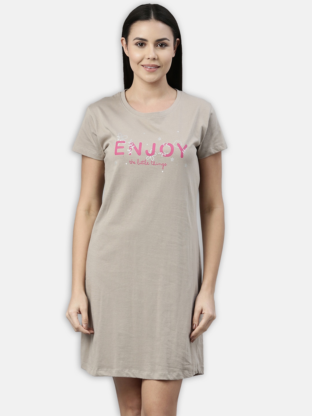 

Curare Grey Printed Nightdress