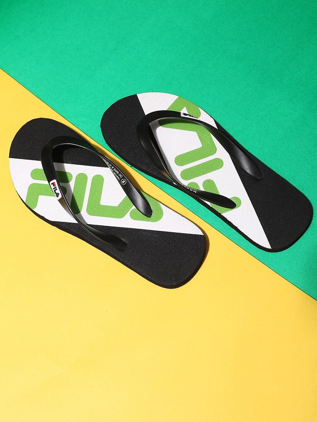 

FILA Men Black & White Printed Rubber Thong Flip-Flops