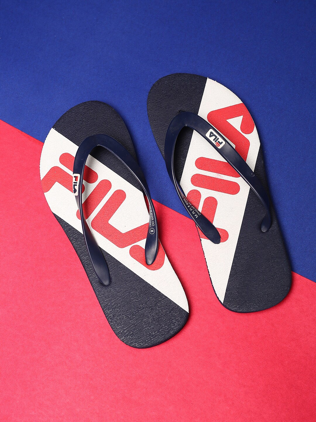 

FILA Men Blue & White Printed Rubber Thong Flip-Flops