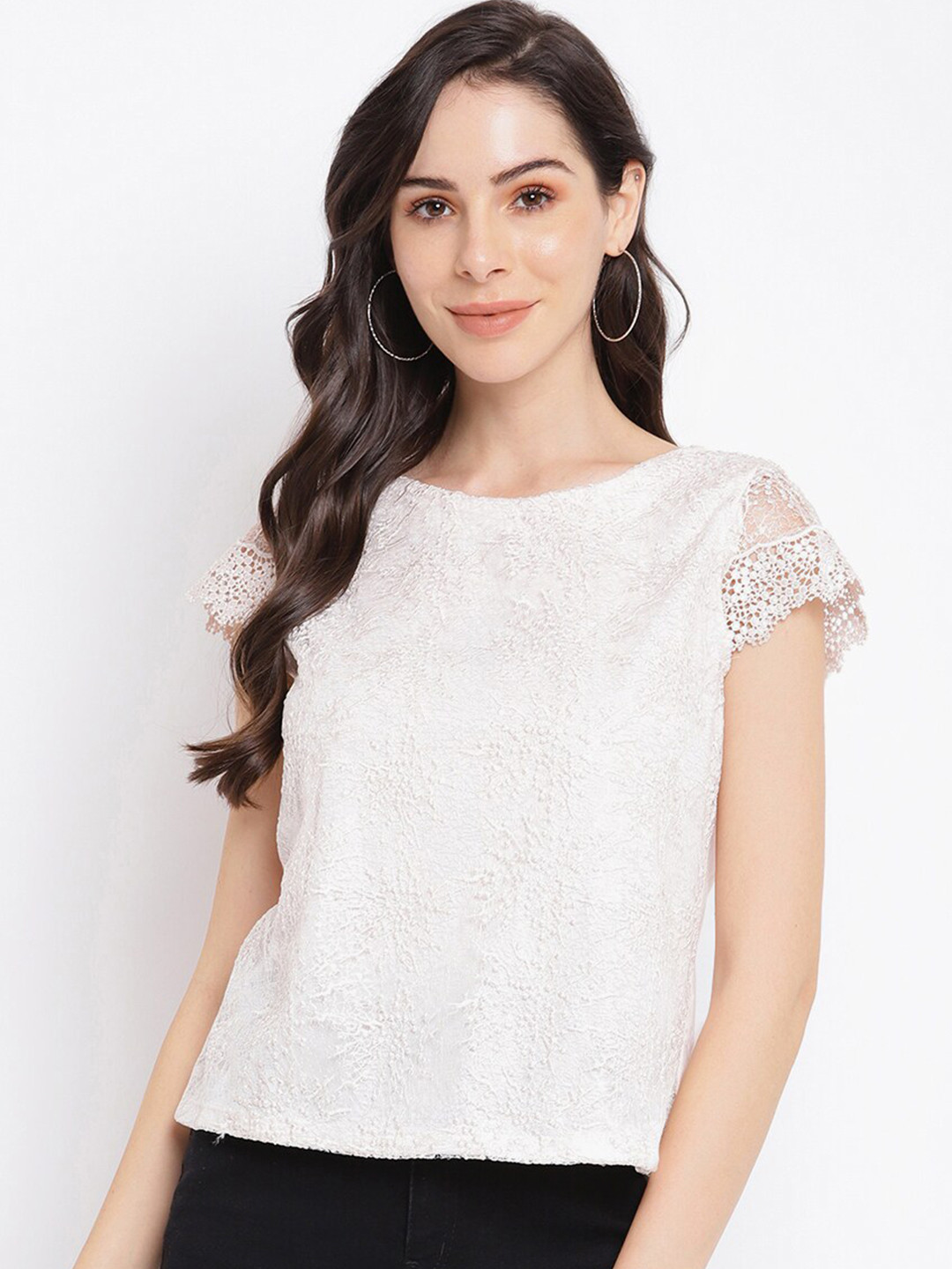 

Latin Quarters Off White Lace Top