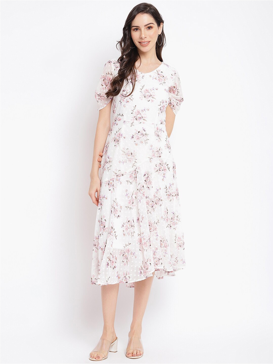 

Latin Quarters Off White Floral Midi Dress