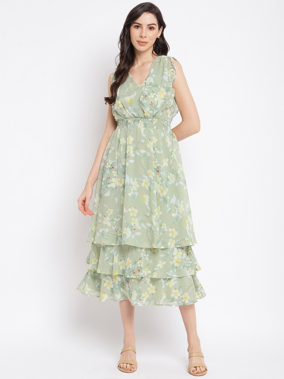 

Latin Quarters Green Floral Empire Midi Dress