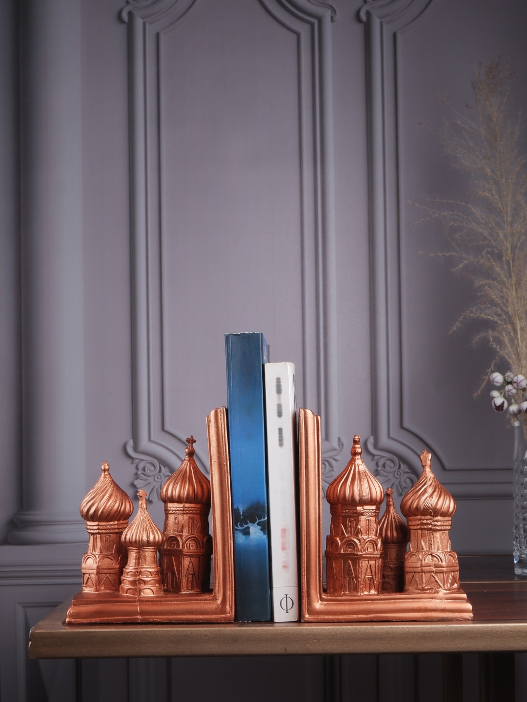 

THE WHITE INK DECOR Brown Book Holder Showpiece