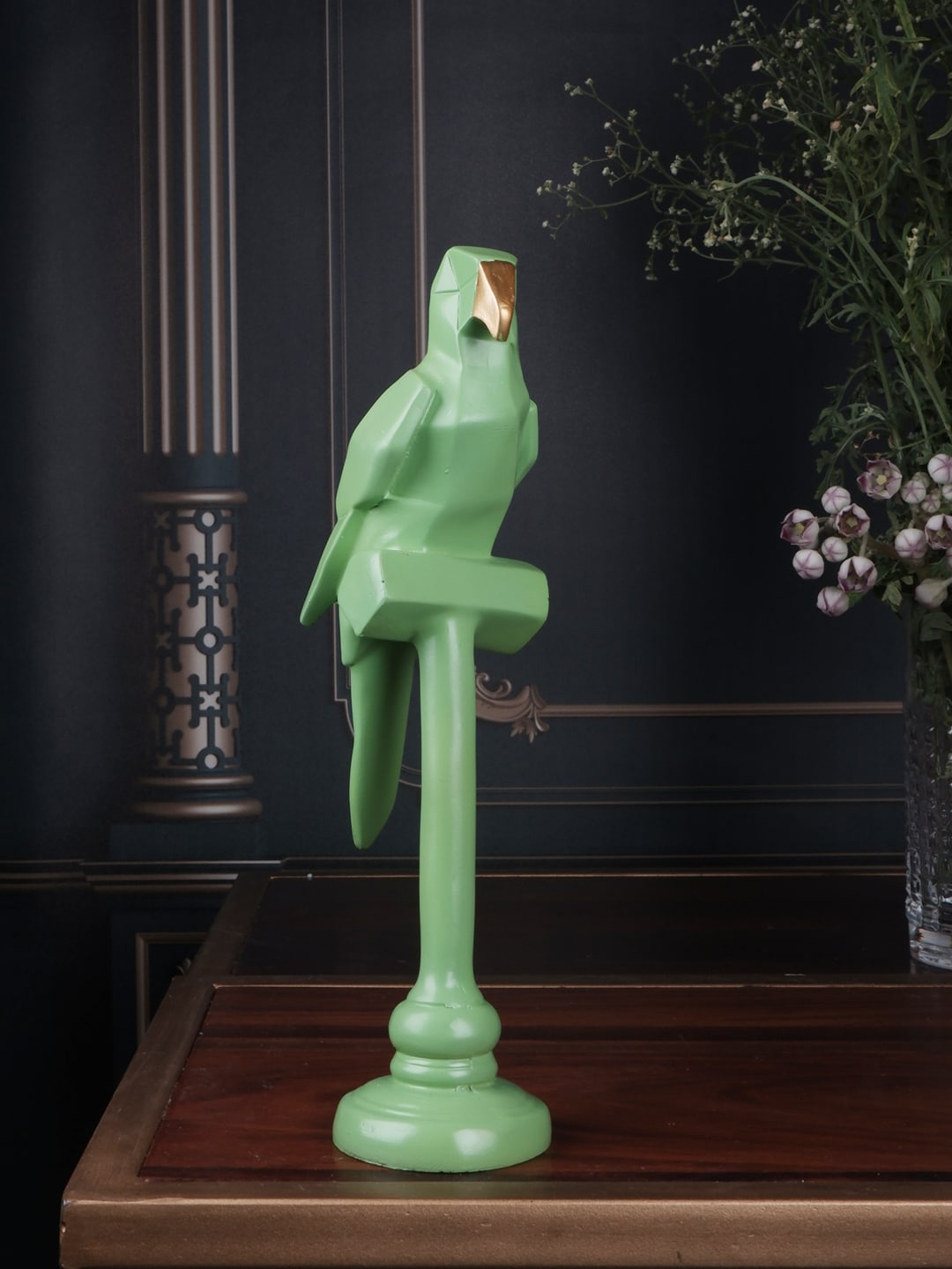 

THE WHITE INK DECOR Green Solid Perrot Fengshui Showpieces