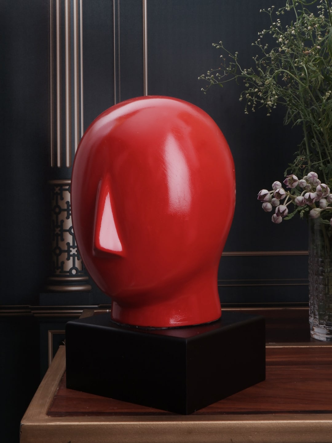 

THE WHITE INK DECOR Red Modern Art figurine Showpiece