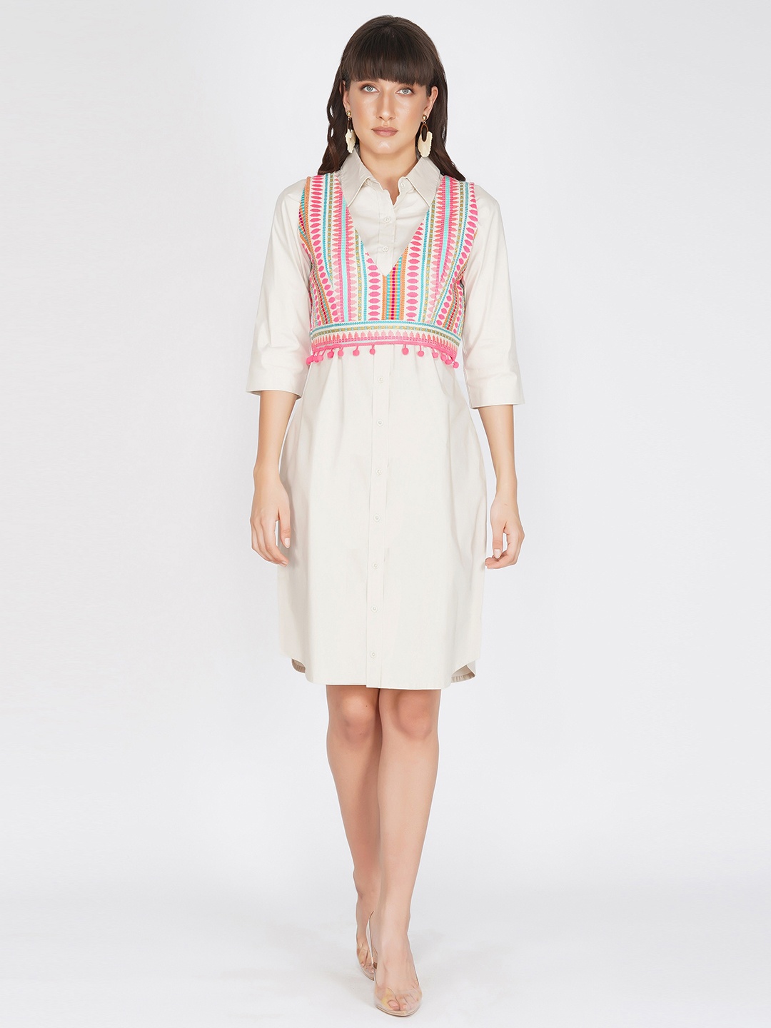 

KOVET Multicoloured V Neck Crop Top, Multi
