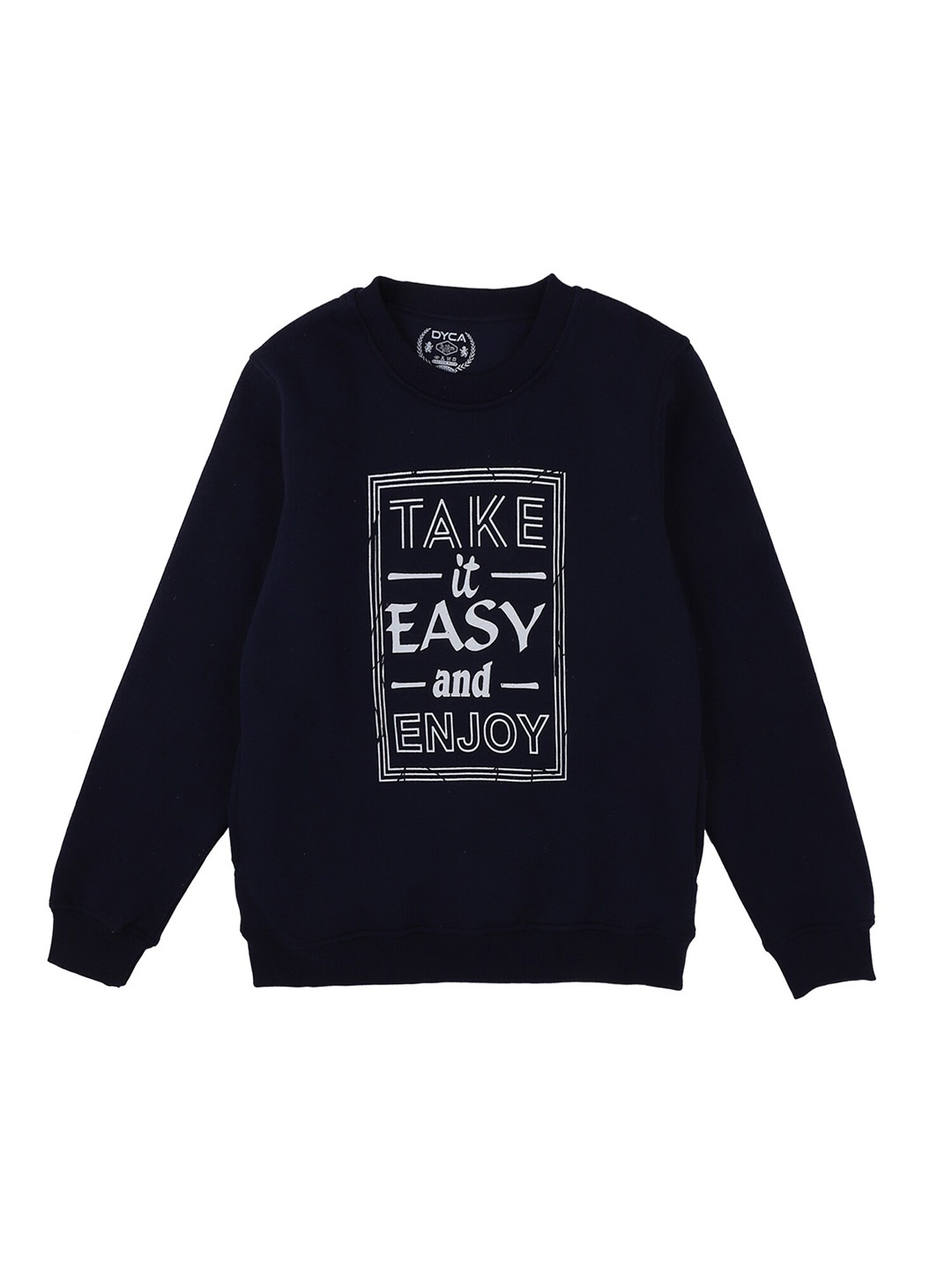 

DYCA Boys Navy Blue Printed Cotton Sweatshirt