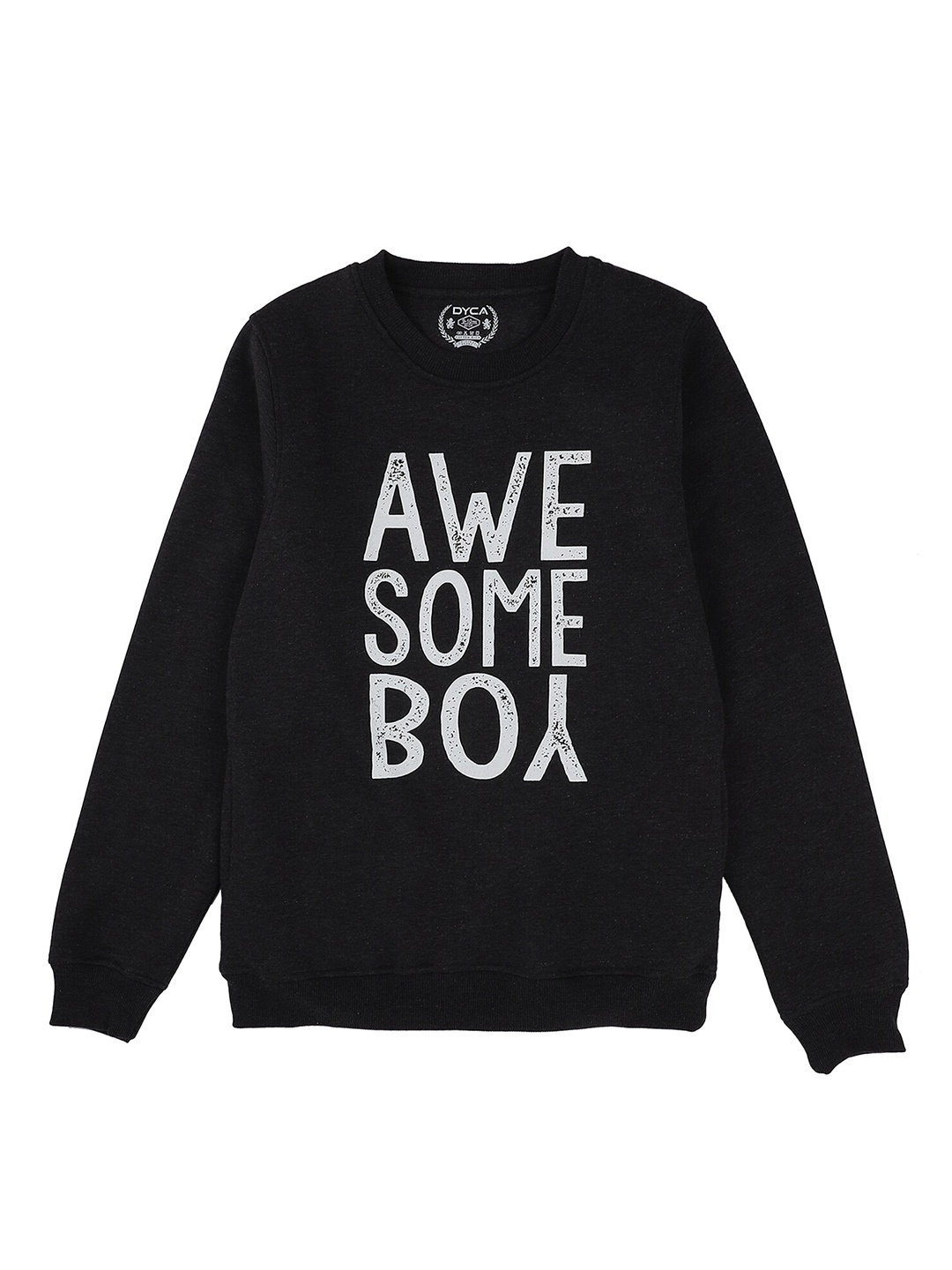 

Dyca Boys Black Sweatshirt Round Neck Full Sleeves