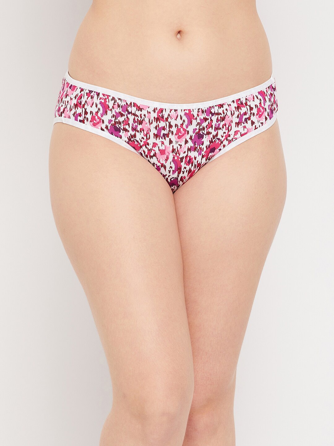 

Clovia Women Pink & White Floral Printed Cotton Bikini Briefs