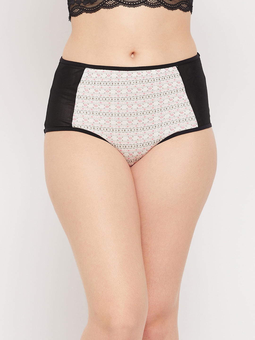 

Clovia Women White & Black Printed Hipster Briefs