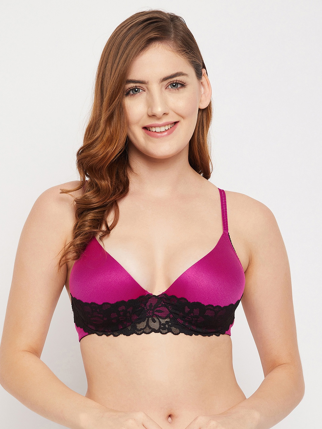 

Clovia Pack Of 2 Purple & Black Underwired Lightly Padded Bra