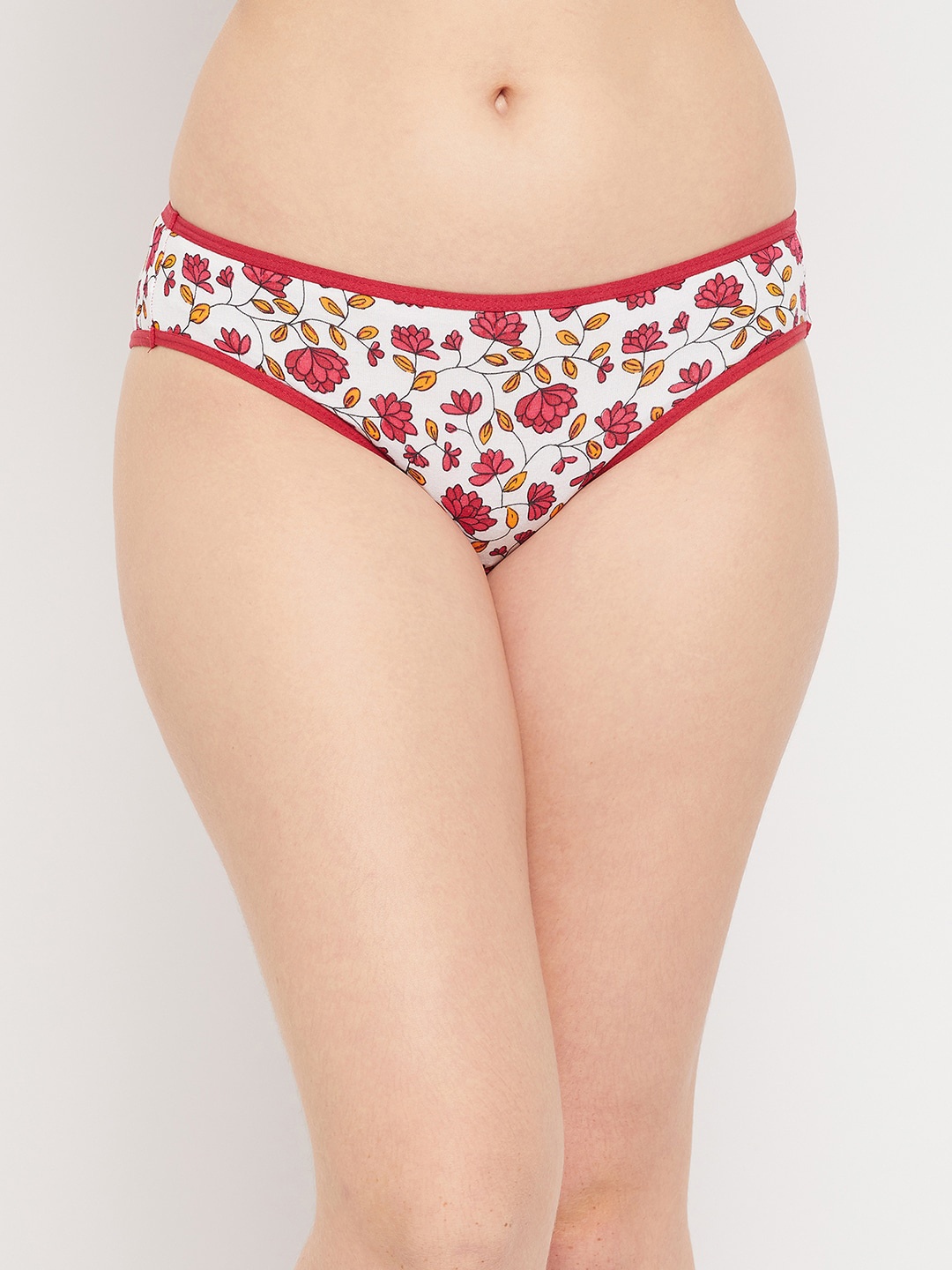 

Clovia Women White & Red Printed Cotton Bikini Briefs