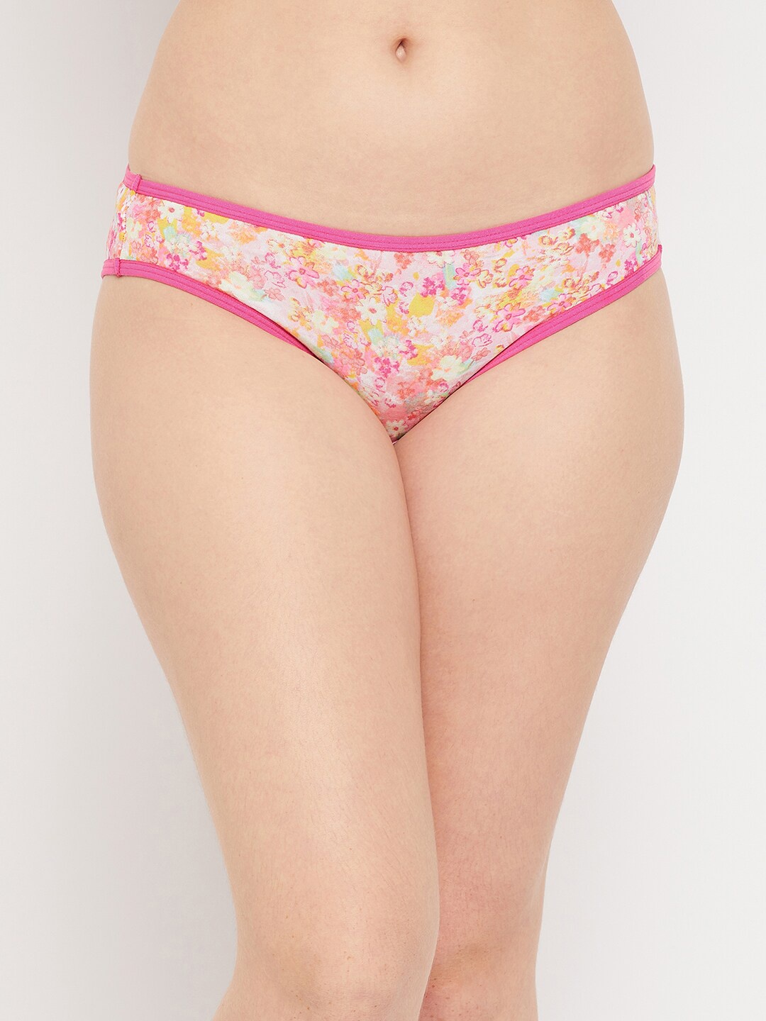 

Clovia Women Pink Floral Printed Bikini Briefs