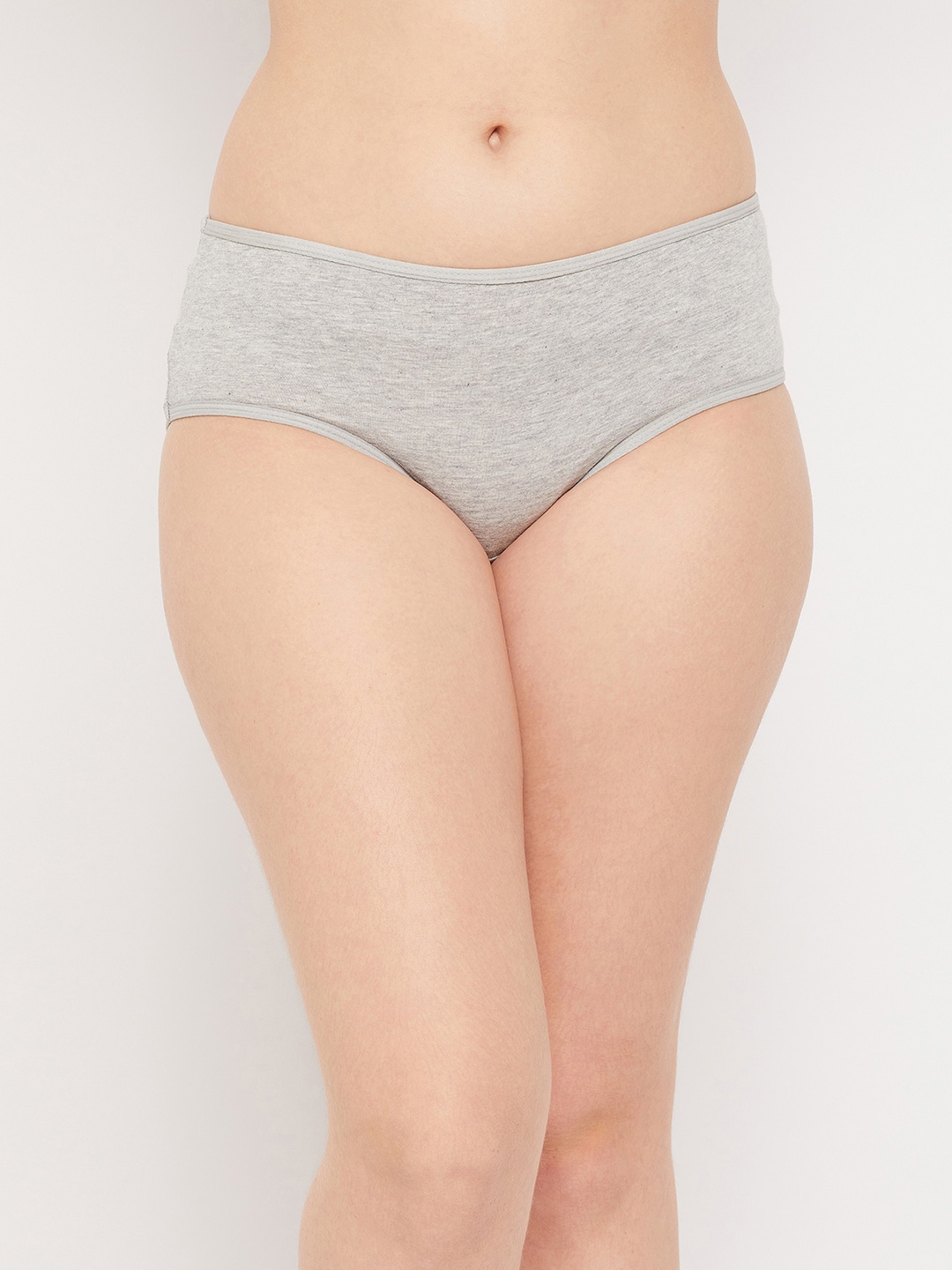 

Clovia Women Grey Solid Cotton Hipster Briefs