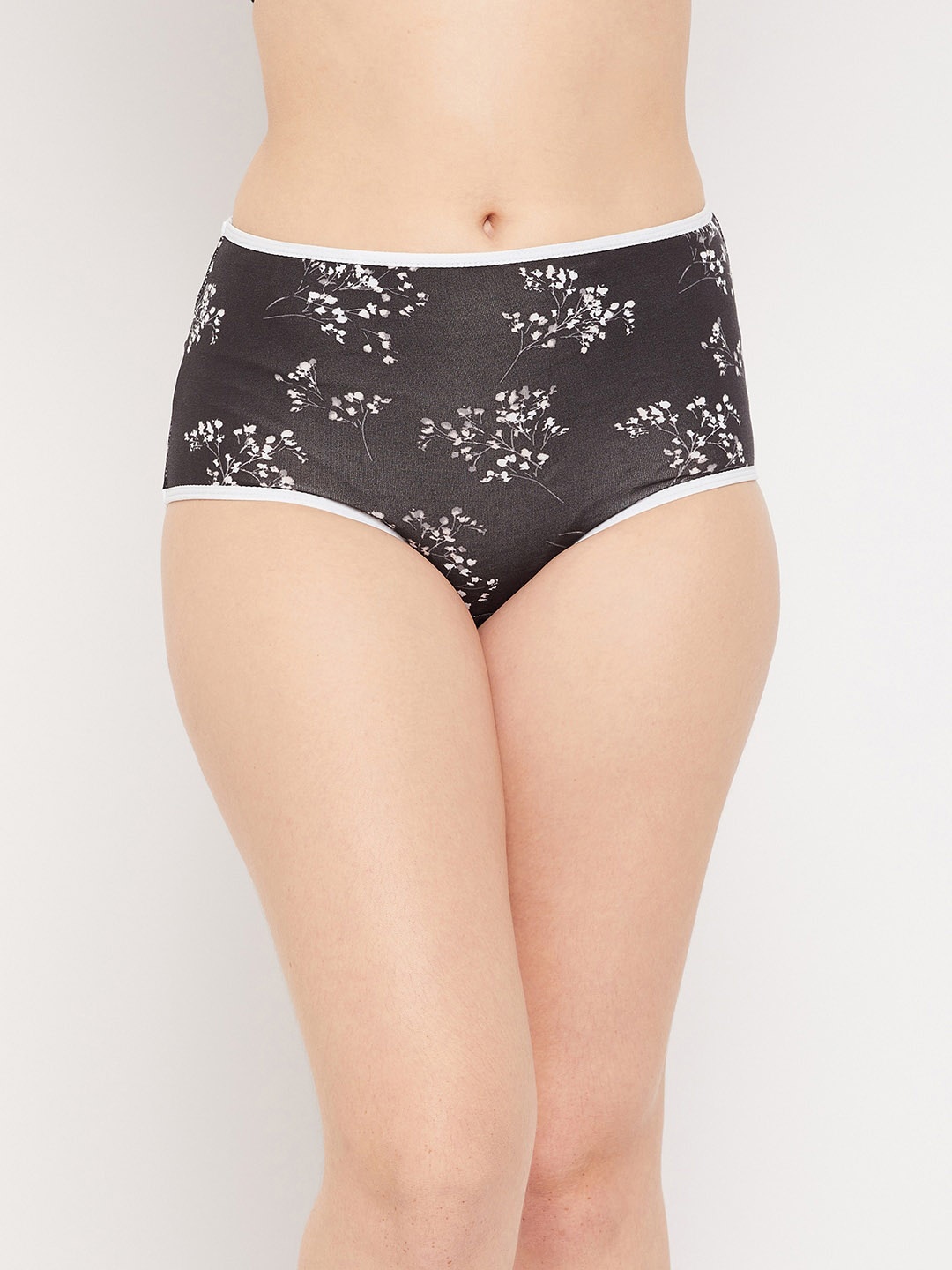 

Clovia Women Black & White Floral Printed Hipster Briefs