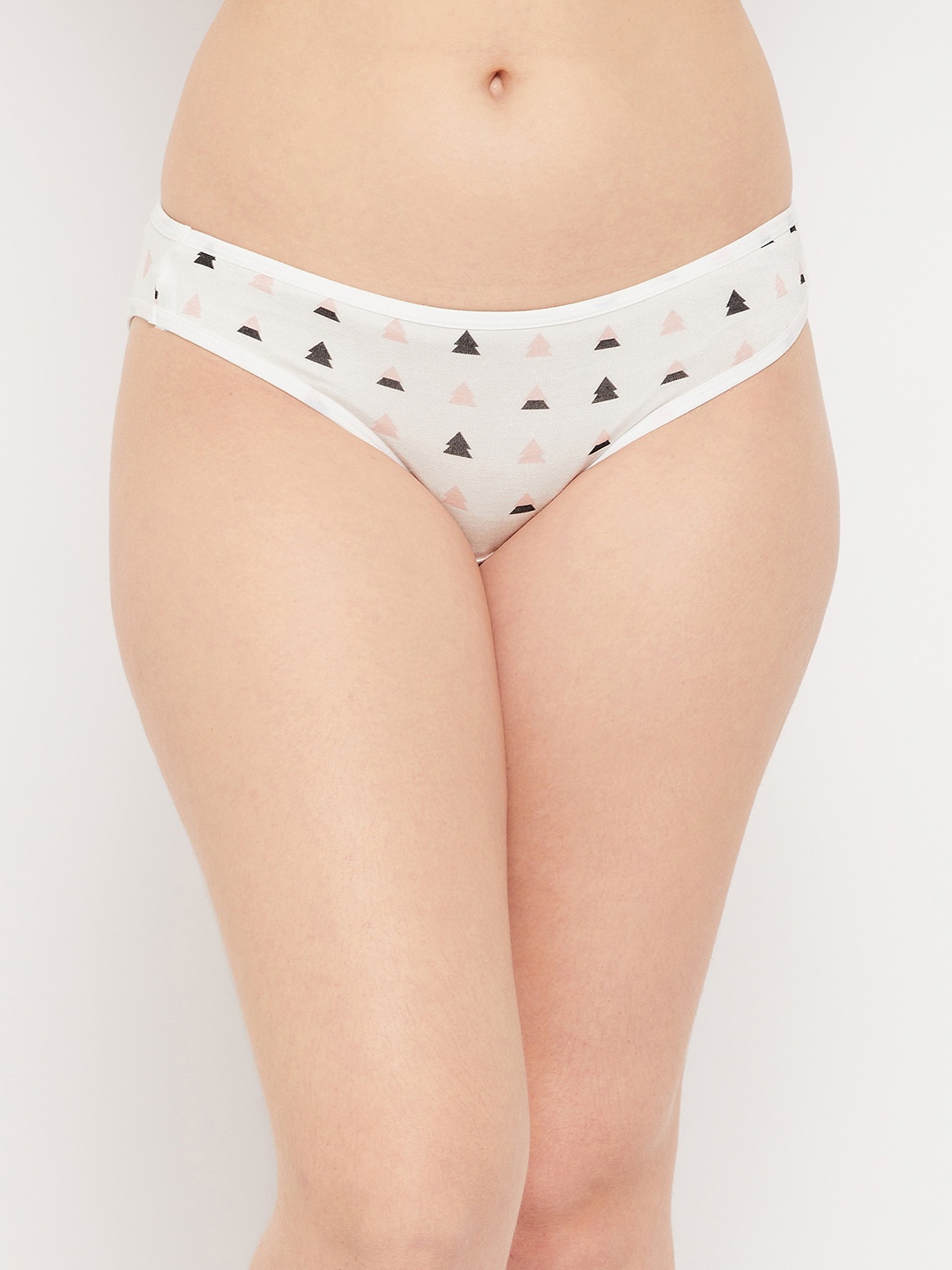 

Clovia Low Waist Printed Cotton Bikini Briefs PN3380F18XXL, White