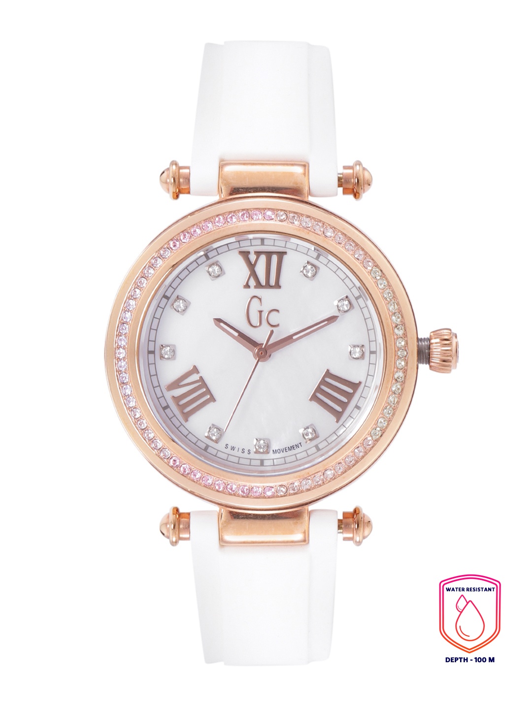 

GC Women White Embellished Dial & White Straps Analogue Watch Y46009L1MF