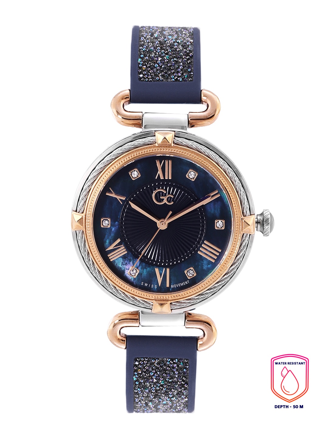 

GC Women Blue Dial & Black Straps Analogue Watch Y58004L7MF