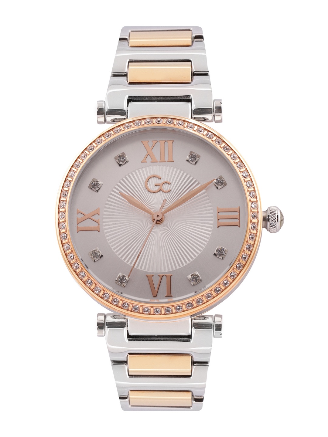 

GC Women Embellished Dial & Stainless Steel Bracelet Style Strap Analogue Watch Y64001L1MF, Silver