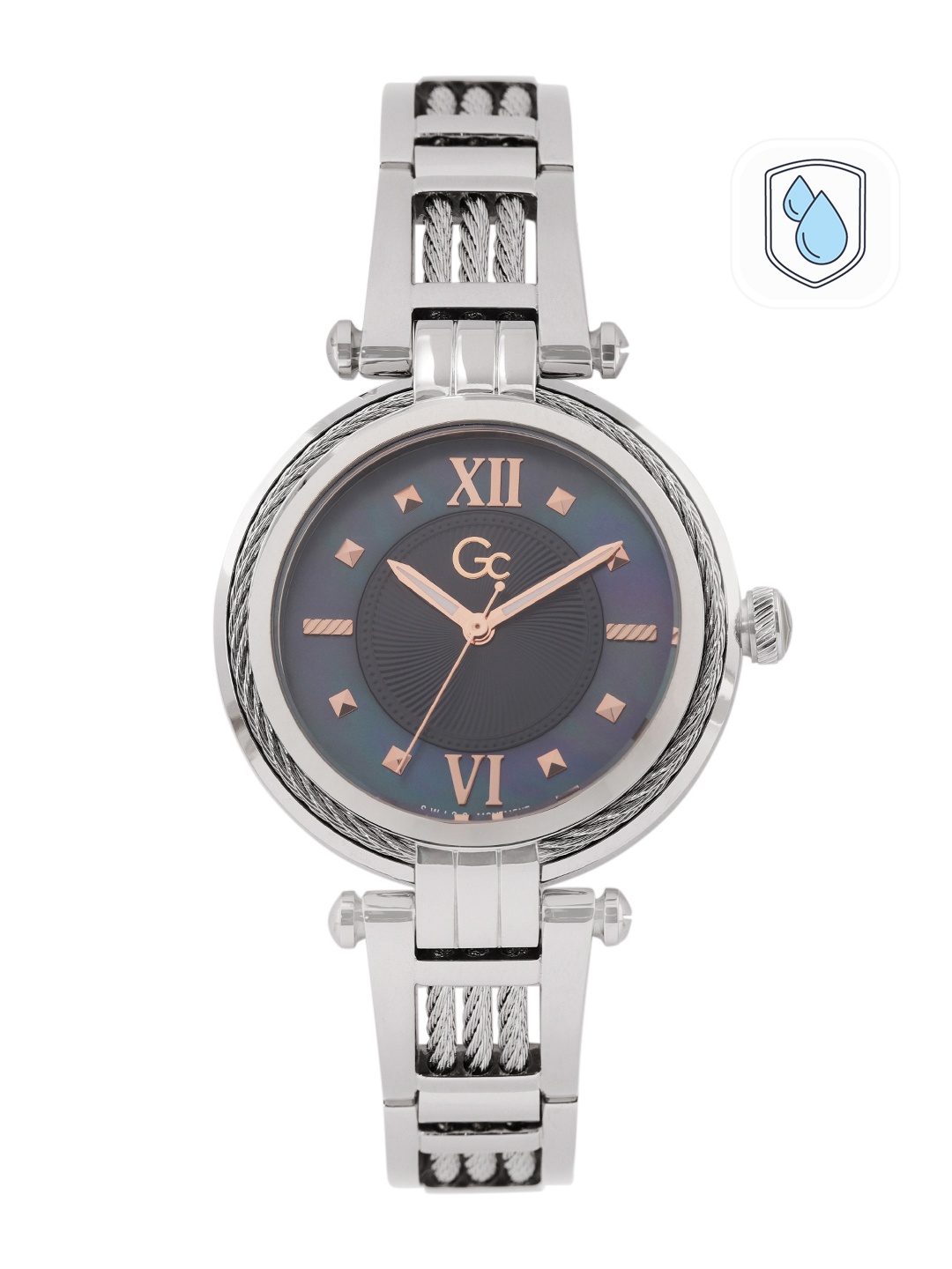 

GC Women Mother of Pearl Dial & Stainless Steel Bracelet Style Analogue Watch Y56001L7MF, Teal