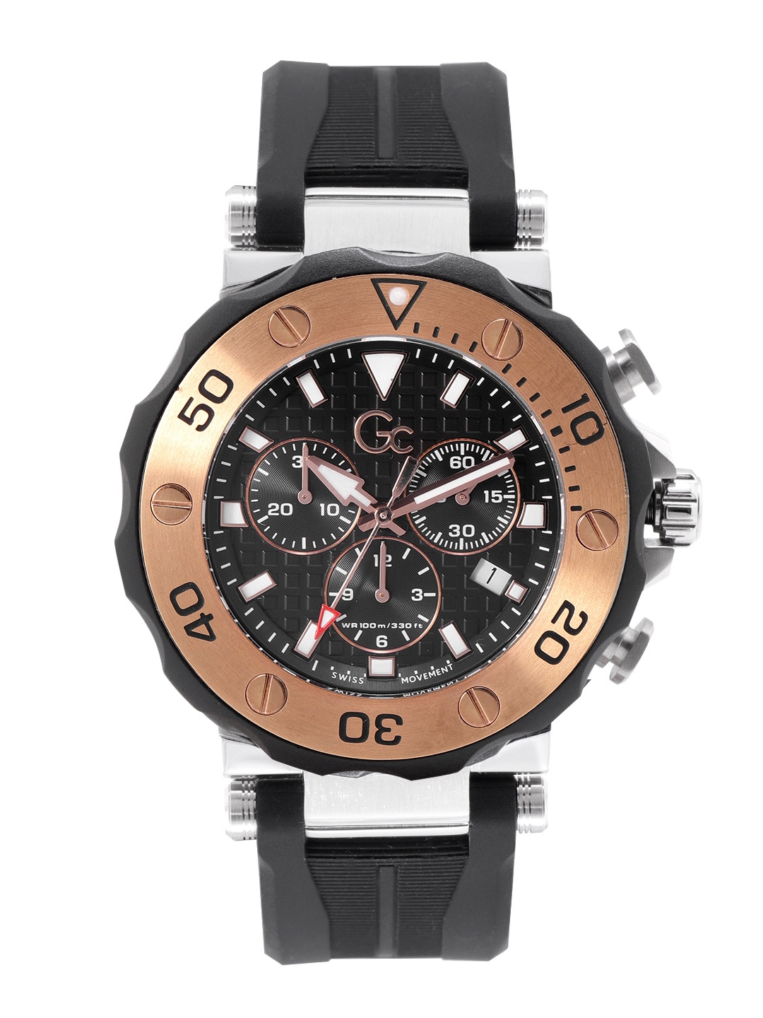 

GC Men Black Dial & Black Straps Analogue Chronograph Watch Y63003G2MF