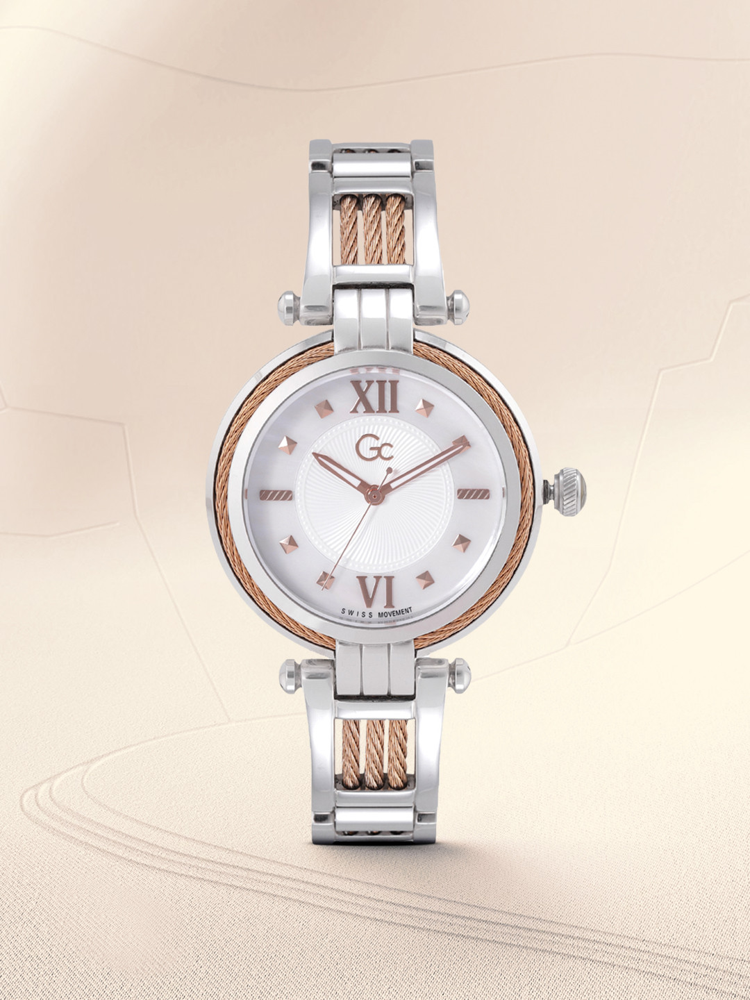 

GC Women Beige Mother of Pearl Analogue Watch Y56003L1MF