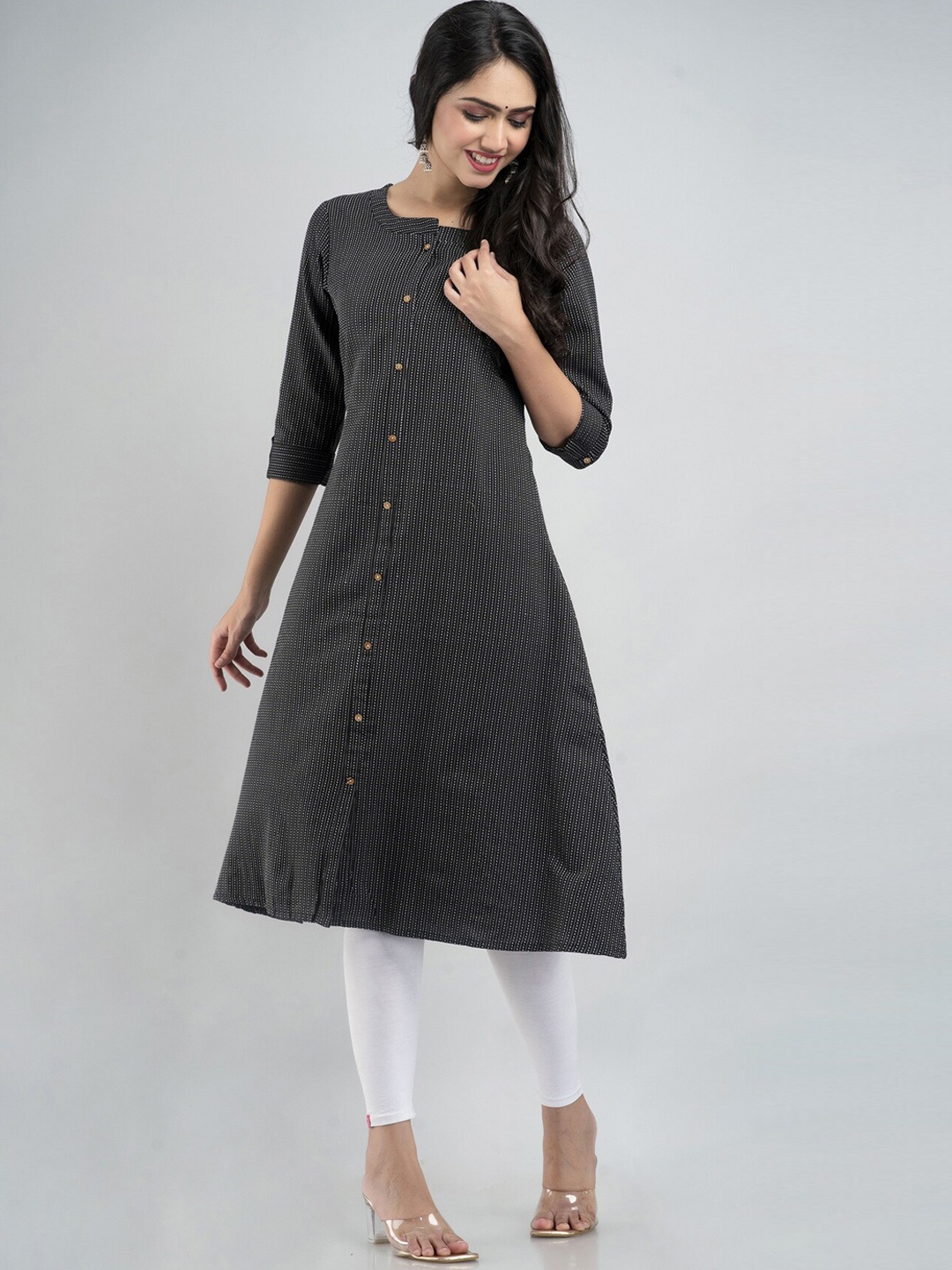 

PREKSHA Women Black Printed Kurta