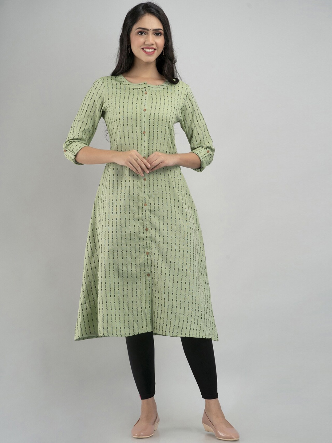 

PREKSHA Women Green Cotton Printed Kurta