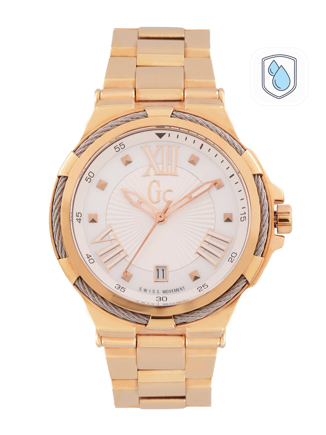 

GC Women Patterned Dial & Bracelet Style Straps Analogue Watch Y34011L1, White