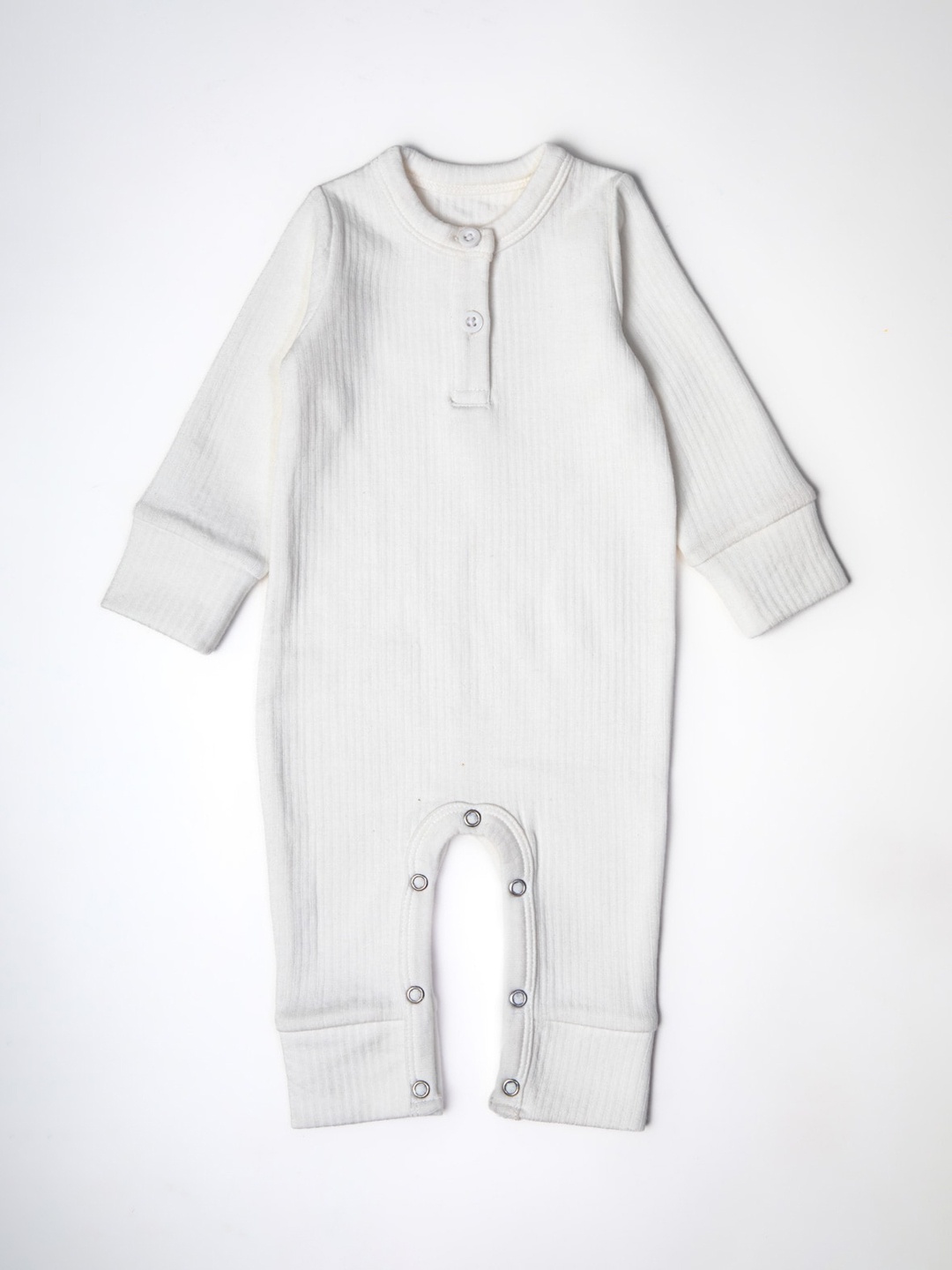 

Nino Bambino Infant Kids White Solid Rompers