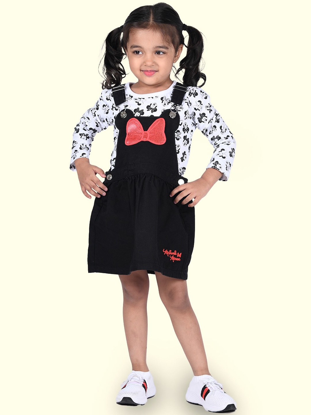 

Zalio Girls Minnie Mouse Printed Pure Cotton Clothing Set, Black