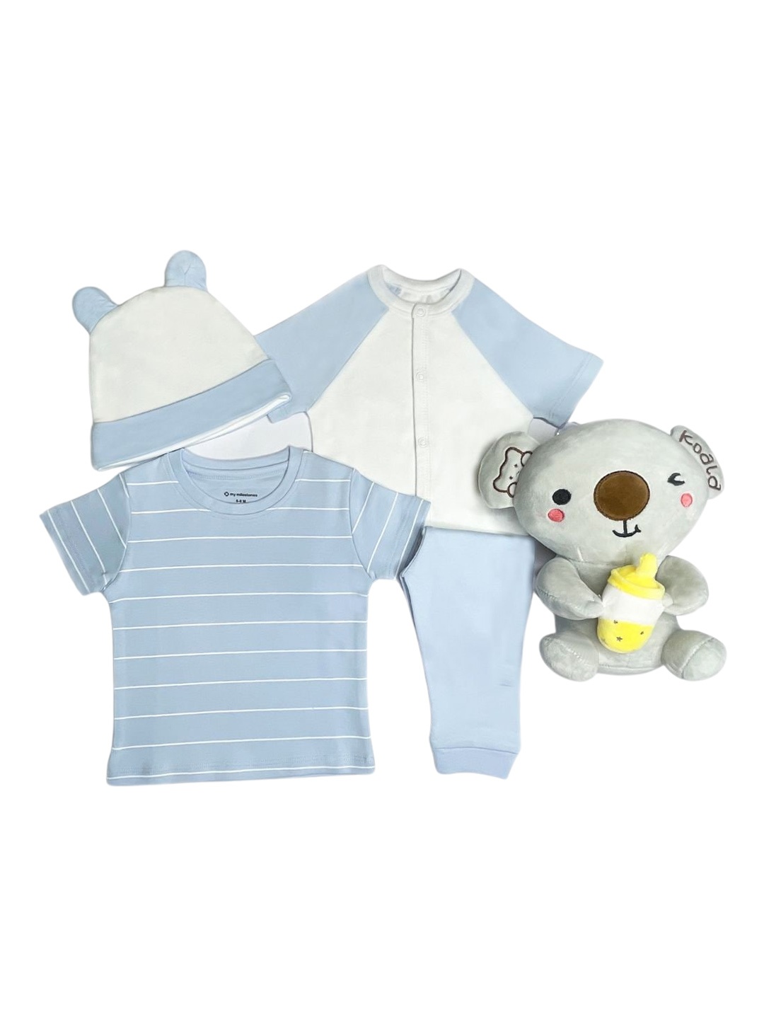 

My Milestones Infant Boys 5 Pieces Blue Pure Cotton Baby Apparel Gift Set