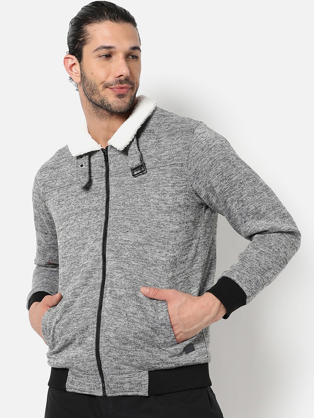 

Campus Sutra Men Grey Windcheater Outdoor Tailored Jacket