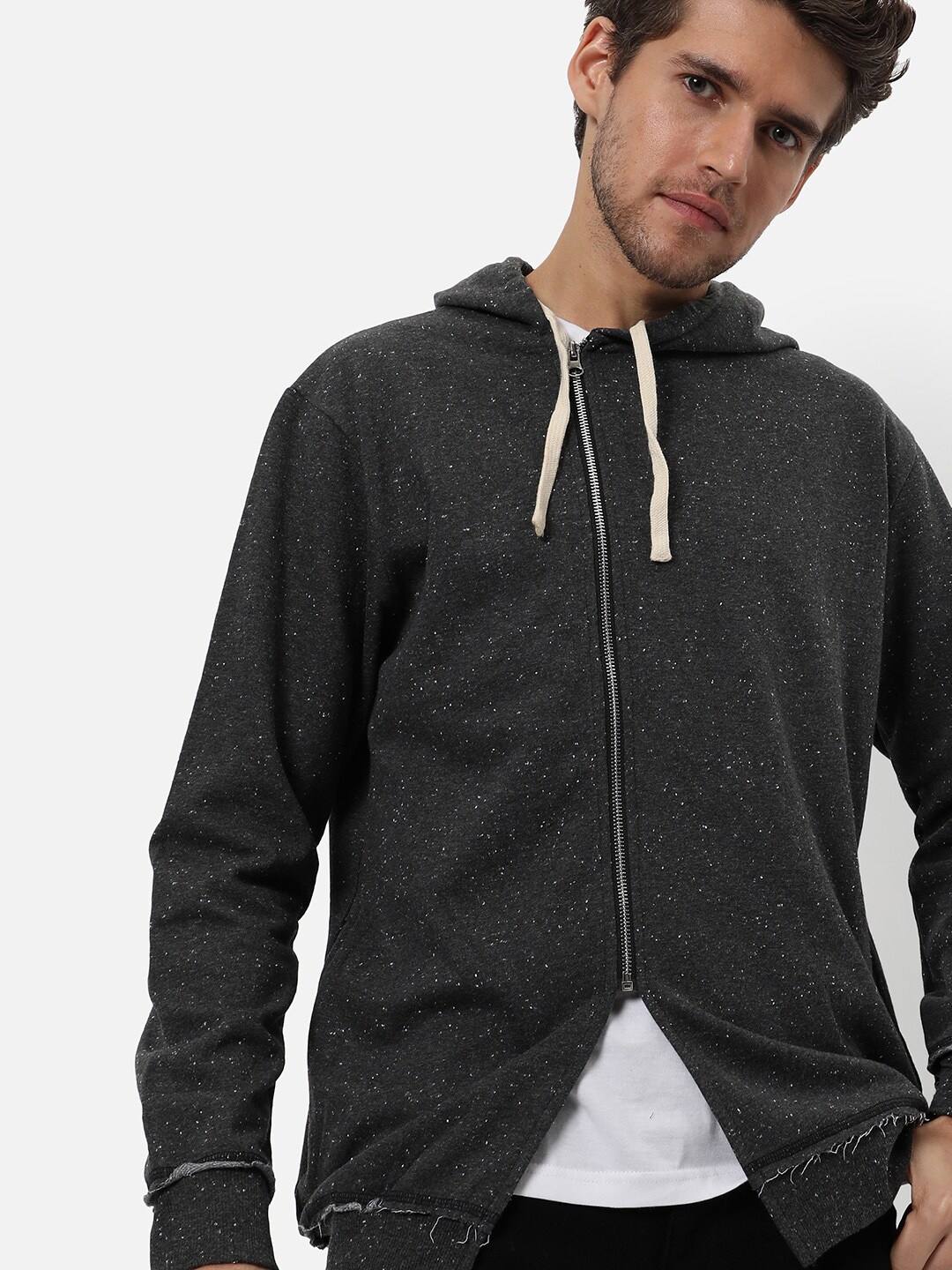 

Campus Sutra Men Grey Windcheater Outdoor Cotton Sporty Jacket